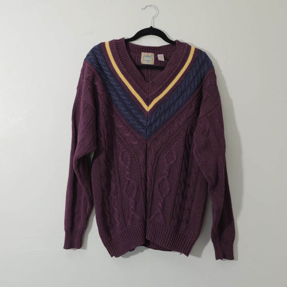 Brad Richards Vintage Maroon Varsity Style Sweater (L)